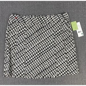Liz Claiborne Golf Skort Skirt black and white Patern Size 10 NEW with Tags